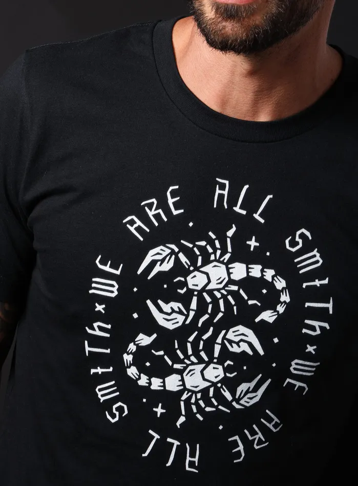 WE ARE ALL SMITH Mens Jewelry Clothing Rings Scorpions Short Sleeve Black Unisex tshirt