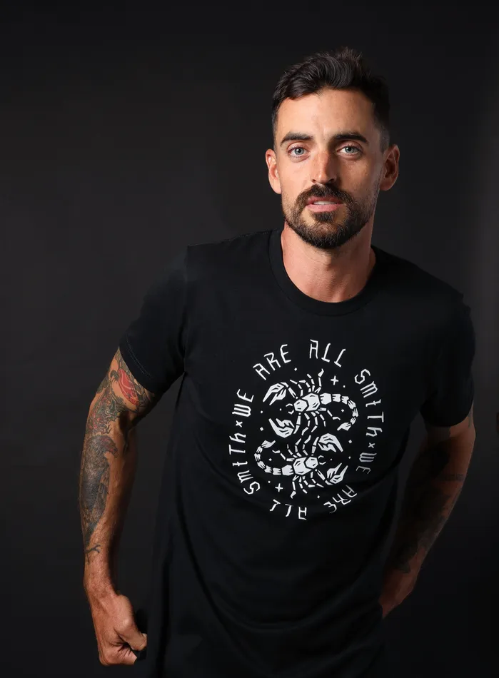 WE ARE ALL SMITH Mens Jewelry Clothing Rings Scorpions Short Sleeve Black Unisex tshirt