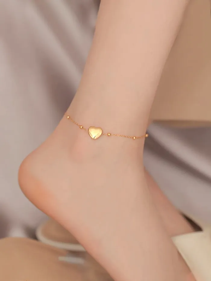 Yellow Chimes Anklets for Women GoldPlated HeartShaped Fashion Anklet Payal for Women and Girls Valentine Gift for Girls Yellow Chimes Necklaces