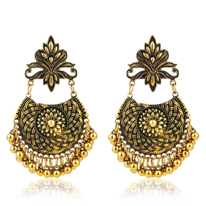 Yellow Chimes Artistic Braid Craft Stylish Oxidised Chandbali Earrings For Women Girls Yellow Chimes Earrings Yellow Chimes Artistic Braid Craft Stylish Oxidised Chandbali Earrings For Women Girls Yellow Chimes Earrings