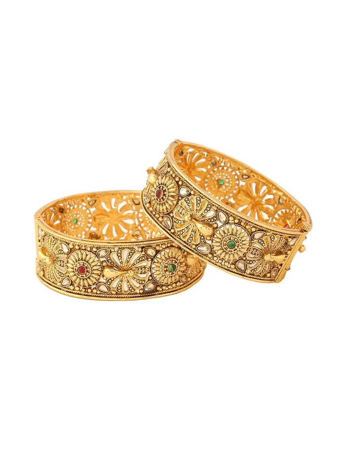 Yellow Chimes Bangles for Women Gold Toned Crystal Studded Peacock Designed Set of 2 Bangles for Women and Girls Yellow Chimes Rings Yellow Chimes Bangles for Women Gold Toned Crystal Studded Peacock Designed Set of 2 Bangles for Women and Girls Yellow Chimes Rings