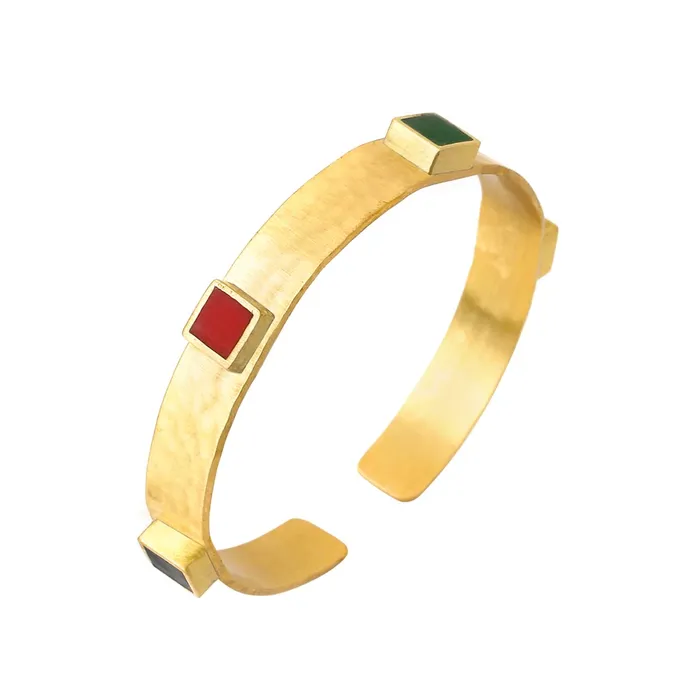 Yellow Chimes Bracelet for Women and Girls Cuff Kadaa Bracelets Gold Plated Multicolor Stone Studded Hand Cuff Kadaa Bracelet Birthday Gift For girls and women Anniversary Gift for Wife Yellow Chimes Necklaces