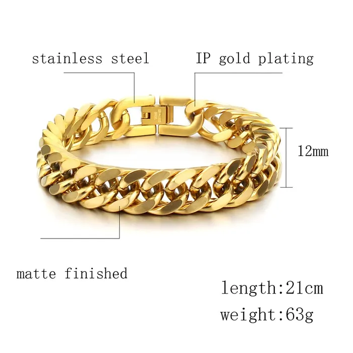 Yellow Chimes Bracelets Yellow Chimes Bracelets for Men and Boys Fashion Gold Bracelet for Men Gold Plated Stainless Steel Curb Chain Bracelet for Men Birthday Gift for Men and Boys Anniversary Gift for Husband