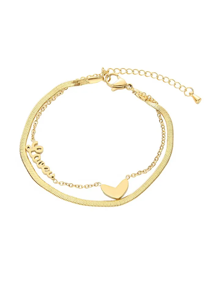 Yellow Chimes Bracelets Yellow Chimes Chain Bracelet for Women GoldPlated 2 Layered Stainless Steel Heart Charm Love Bracelet For Women and Girls Yellow Chimes Bracelets Yellow Chimes Chain Bracelet for Women GoldPlated 2 Layered Stainless Steel Heart Charm Love Bracelet For Women and Girls