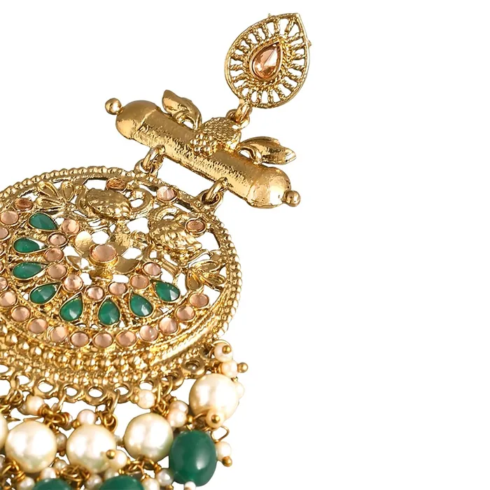 Yellow Chimes Bracelets Yellow Chimes Earrings for Women and Girls Kundan Earrings Danglers Earrings for Women Gold Plated Peacock Shaped Long Earrings Birthday Gift for girls and women Anniversary Gift for Wife
