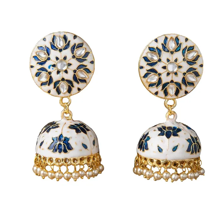 Yellow Chimes Bracelets Yellow Chimes Earrings for Women Girls Traditional Blue Colored Meenakari Jhumka with Kundan Studded Stone Gold Plated Earring Floral Shaped Jhumki Birthday Anniversary Gift Yellow Chimes Bracelets Yellow Chimes Earrings for Women Girls Traditional Blue Colored Meenakari Jhumka with Kundan Studded Stone Gold Plated Earring Floral Shaped Jhumki Birthday Anniversary Gift