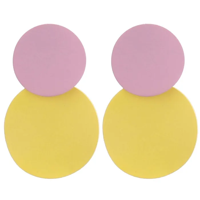 Yellow Chimes Bracelets Yellow Chimes Enamel Dual Circle Dangle Earring for Women and Girls