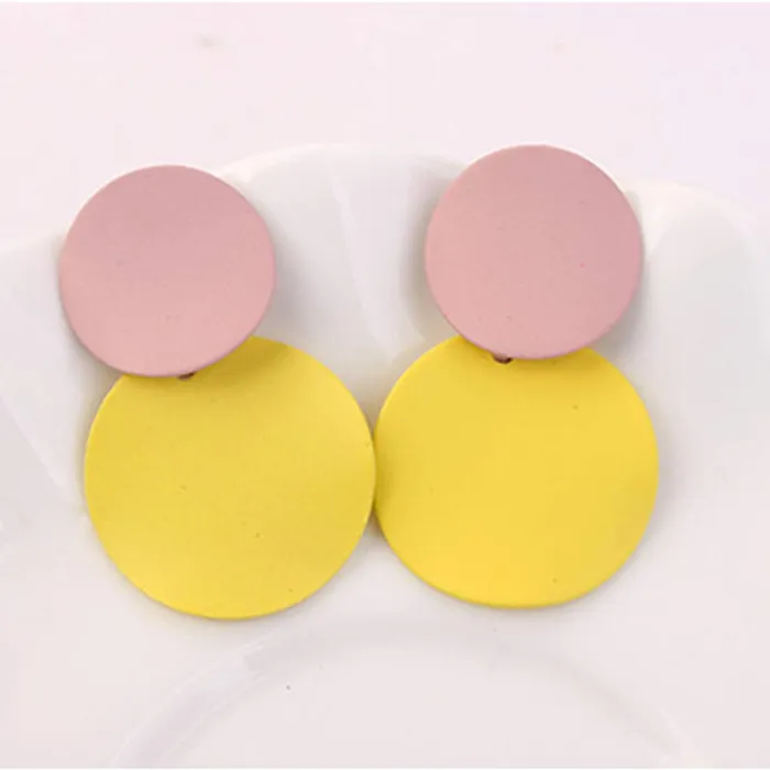 Yellow Chimes Bracelets Yellow Chimes Enamel Dual Circle Dangle Earring for Women and Girls
