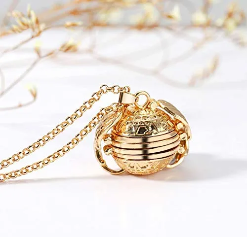 Yellow Chimes Bracelets Yellow Chimes Exclusive Gift Jewelry Angel Wings Expanding Photo Locket Necklace Pendant for Men and Women Gold
