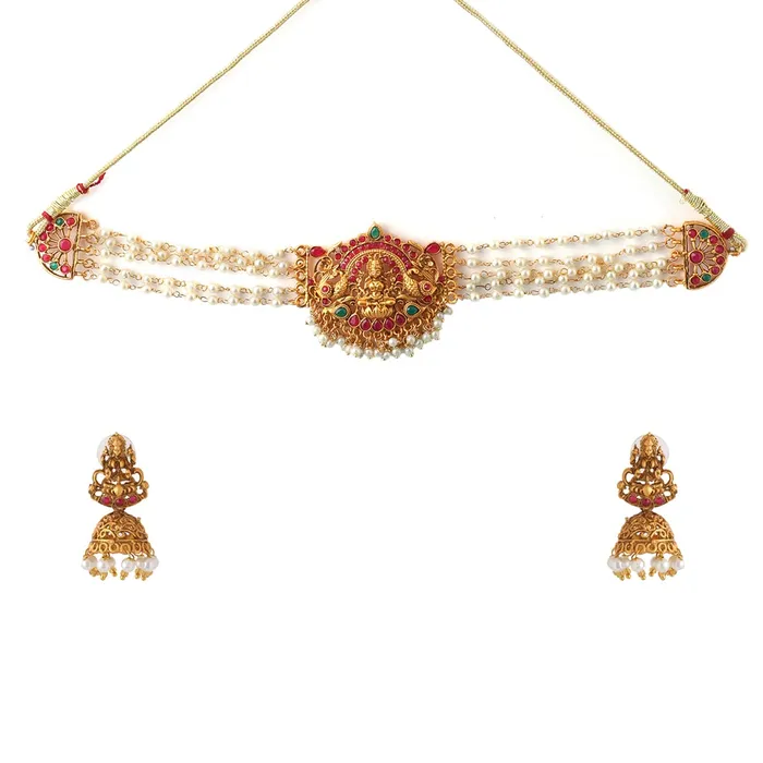 Yellow Chimes Bracelets Yellow Chimes Jewellery Set for Women Gold Plated Beads Drop Designed Bridal Choker Necklace Set for Women and Girls Style6 Yellow Chimes Bracelets Yellow Chimes Jewellery Set for Women Gold Plated Beads Drop Designed Bridal Choker Necklace Set for Women and Girls Style6