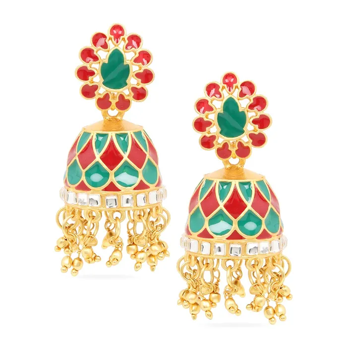 Yellow Chimes Bracelets Yellow Chimes Kundan Meenakari Jewellery Set Traditional Gold Plated Antique Designer Choker Necklace with Earrings for Women and Girls