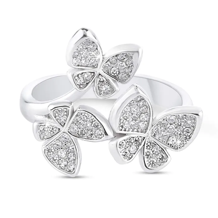 Yellow Chimes Butterfly Silver Ring 925 Sterling Silver with A5 Grade Zircons US Size 7 Silver Necklaces Yellow Chimes Butterfly Silver Ring 925 Sterling Silver with A5 Grade Zircons US Size 7 Silver Necklaces