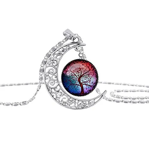 Yellow Chimes Chain Pendant for Women Crescent Moon Life Tree Glass Cabochon Pendant with Chain Necklace for Women and Girls Yellow Chimes Earrings Yellow Chimes Chain Pendant for Women Crescent Moon Life Tree Glass Cabochon Pendant with Chain Necklace for Women and Girls Yellow Chimes Earrings