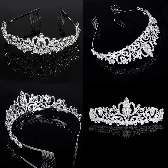 Yellow Chimes Crown for Women and Girls Crystal Crown for Women Silver Tone Crystal Studded Tiara Crown Birthday Gift for girls and women Anniversary Gift for Wife Yellow Chimes Bracelets