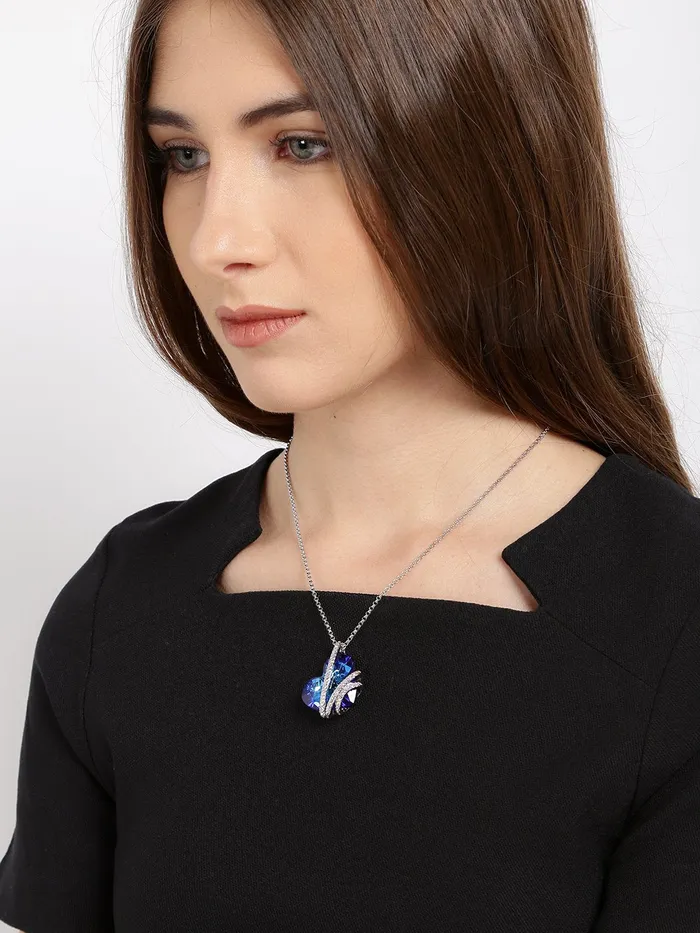 Yellow Chimes Crystals from Swarovski Mesmerising Heart of The Ocean Pendant for Women and Girls Yellow Chimes Rings