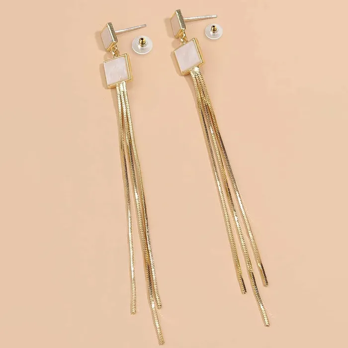 Yellow Chimes Earrings For Women 2 Pair Combo of Flower and Blue Stone Hoop and Chain Drop Dangler Earrings For Women and Girls Yellow Chimes Earrings