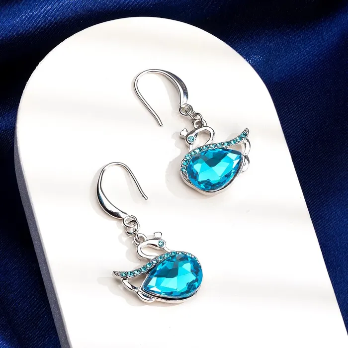 Yellow Chimes Earrings for Women and Girls Crystal Drop Earrings Silver Tone Swan Designed Drop Earrings Birthday Gift for girls and women Anniversary Gift for Wife Yellow Chimes Bracelets