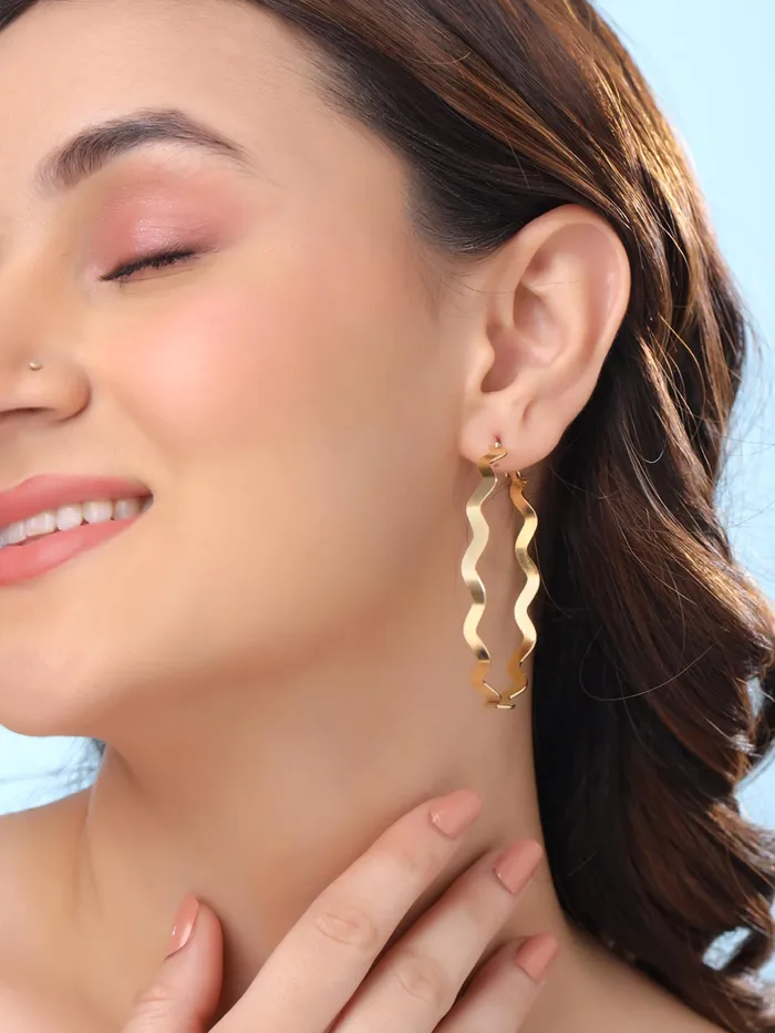Yellow Chimes Earrings for Women and Girls Fashion Gold Pearls Studded Hoops Gold Plated Earring Set Western Earrings Combo Chic Reverie Birthday Anniversary Gift for Girls Women Design 7 Yellow Chimes Necklaces