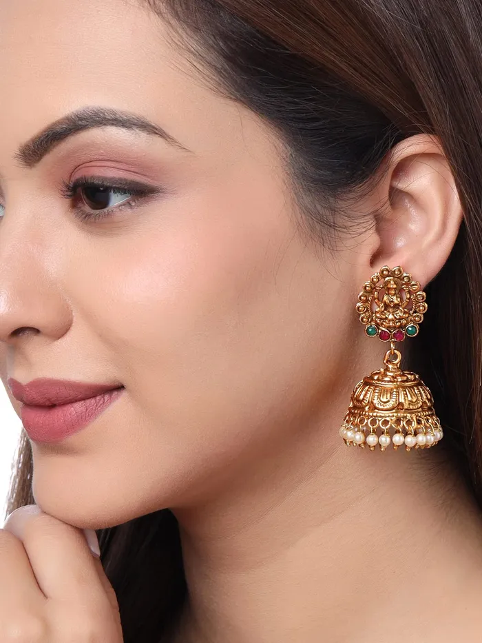 Yellow Chimes Earrings for Women and Girls Traditional Chandbali Earrings Gold Plated Beads Drop Temple Earrings Birthday Gift for girls and women Anniversary Gift for Wife Yellow Chimes Earrings