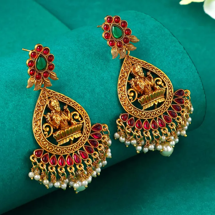 Yellow Chimes Earrings for Women and Girls Traditional Chandbali Earrings Gold Plated Beads Drop Temple Earrings Birthday Gift for girls and women Anniversary Gift for Wife Yellow Chimes Earrings