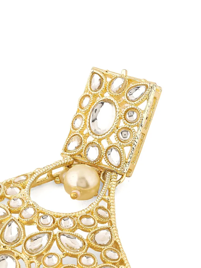 Yellow Chimes Earrings for Women Gold Toned Kundan Studded Multilayer Pearl Drop Dangler Earrings for Women and Girls Yellow Chimes Necklaces