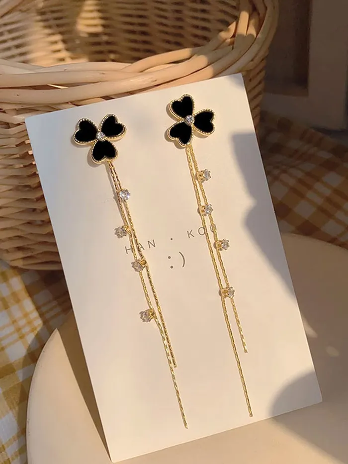 Yellow Chimes Earrings For Women Sparkling Crystal Studded Silver Toned Back Drop Dangle Earrings For Women and Girls Yellow Chimes Earrings