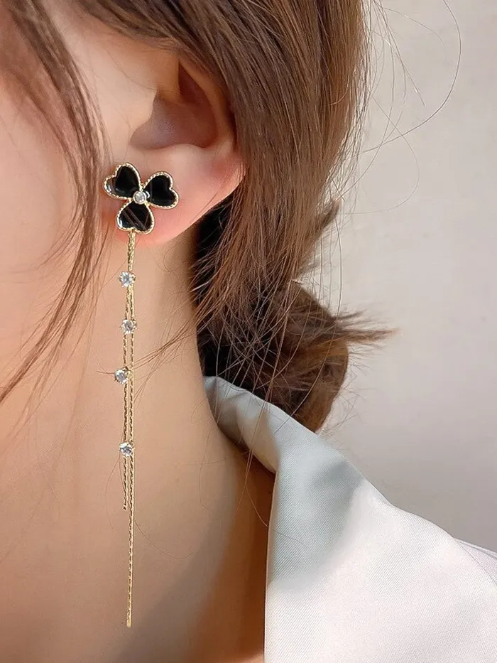 Yellow Chimes Earrings For Women Sparkling Crystal Studded Silver Toned Back Drop Dangle Earrings For Women and Girls Yellow Chimes Earrings