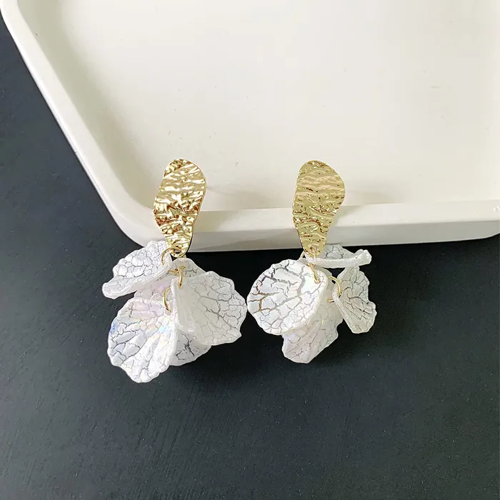 Yellow Chimes Earrings For Women White color Floral Shaped Pearl Drop Earrings For Women and Girls Yellow Chimes Necklaces