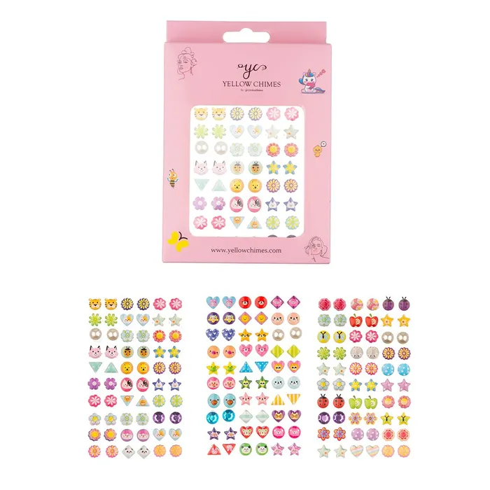 Yellow Chimes Earrings Melbees by Yellow Chimes Ear Stickers for Kids Multicolor Multi Designed Ear Stickers Birthday Gift for Kids and Girls