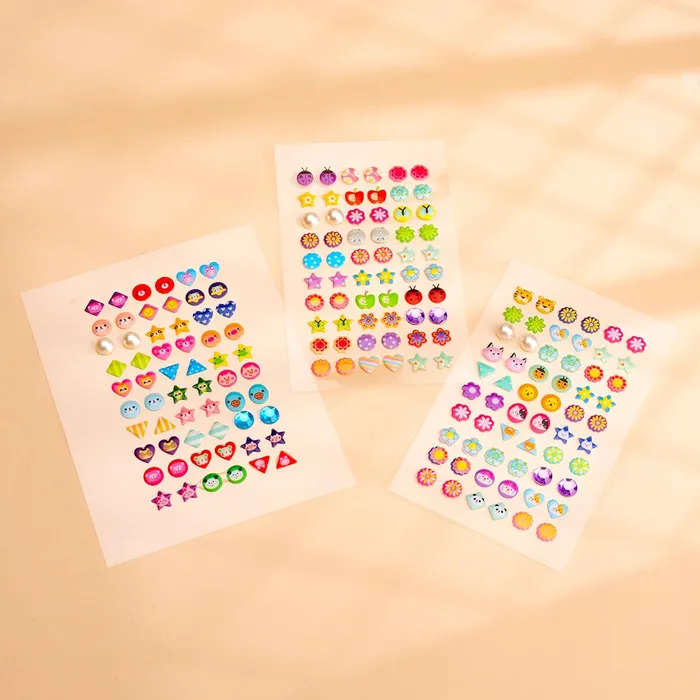 Yellow Chimes Earrings Melbees by Yellow Chimes Ear Stickers for Kids Multicolor Multi Designed Ear Stickers Birthday Gift for Kids and Girls