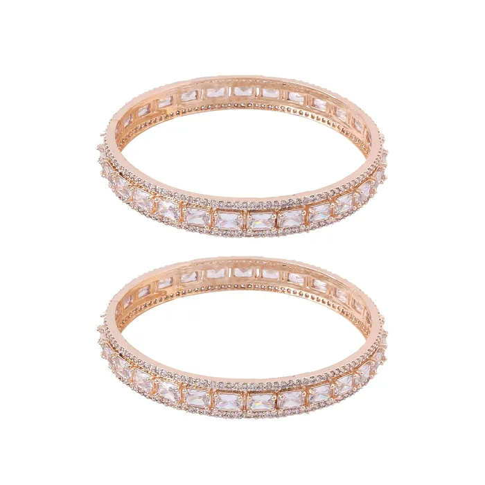 Yellow Chimes Earrings Yellow Chimes Bangles for Women and Girls American Diamond Bangles for women Rose Gold Tone White AD Stone Bangles Birthday Gift For girls and women Anniversary Gift for Wife