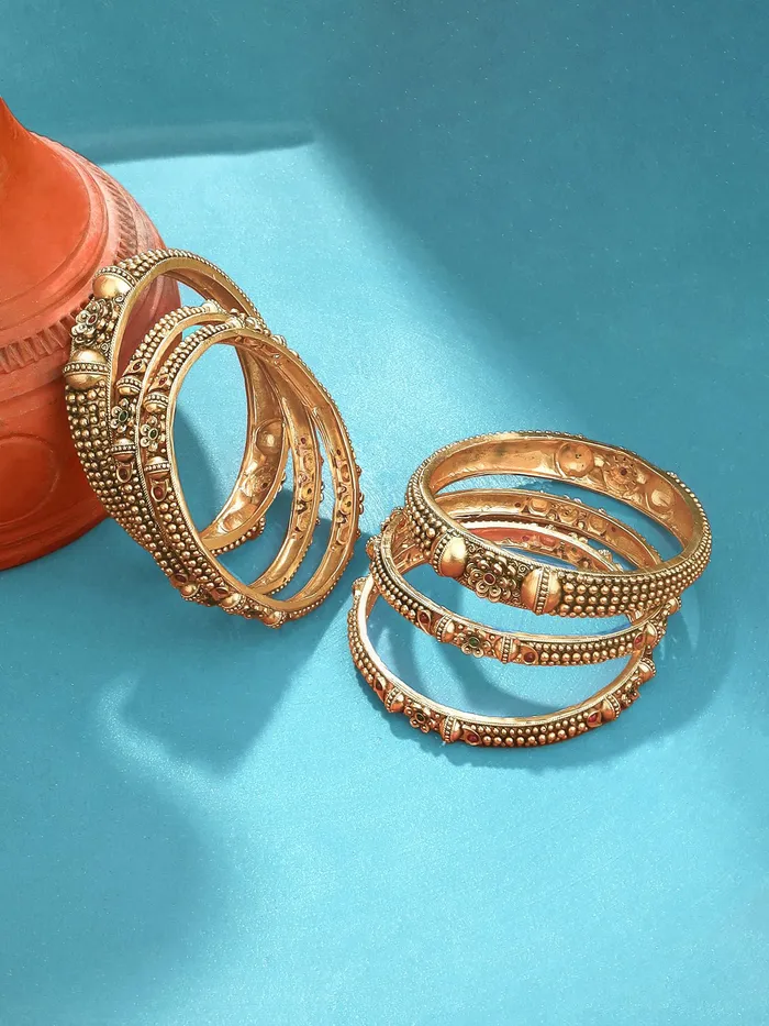 Yellow Chimes Earrings Yellow Chimes Bangles for Women Girls Womens Golden Traditional Bangles Set Ethnic Gold Plated 2 4 Pcs Bangles Hand Accessories for Women Birthday Anniversary Gift for Wife BG 20 26