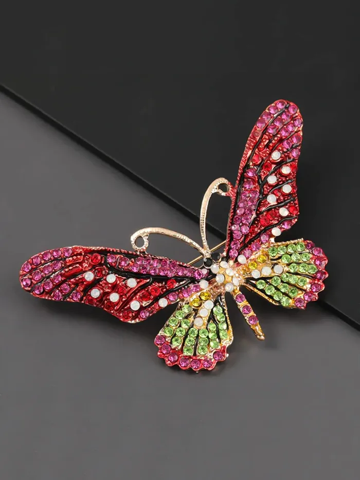 Yellow Chimes Earrings Yellow Chimes Brooch for Women Butterfly Shaped Brooch Fashionable Brooch for Girls and Women Pink