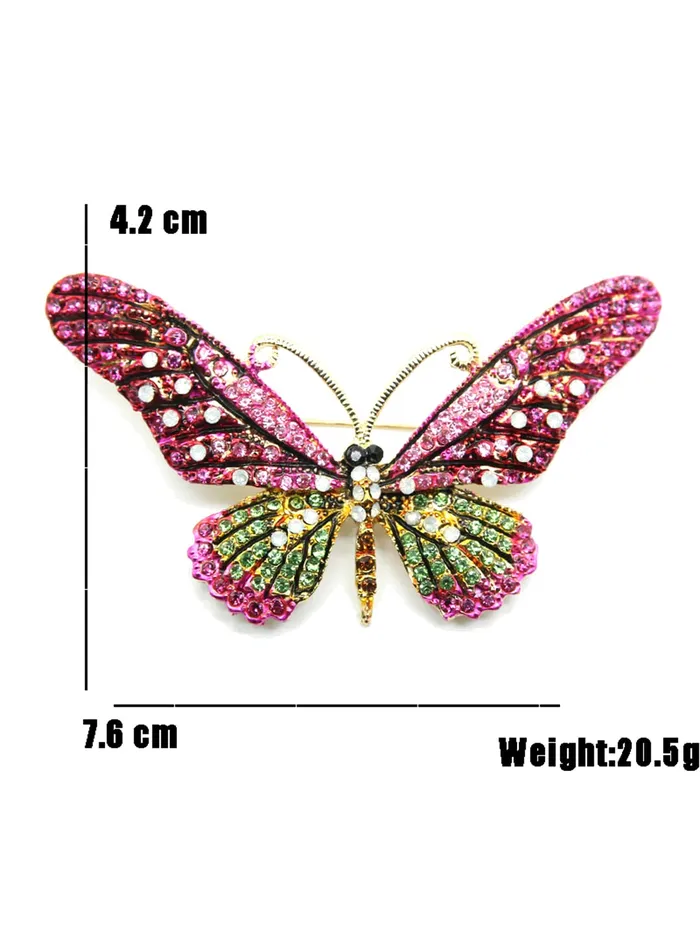 Yellow Chimes Earrings Yellow Chimes Brooch for Women Butterfly Shaped Brooch Fashionable Brooch for Girls and Women Pink