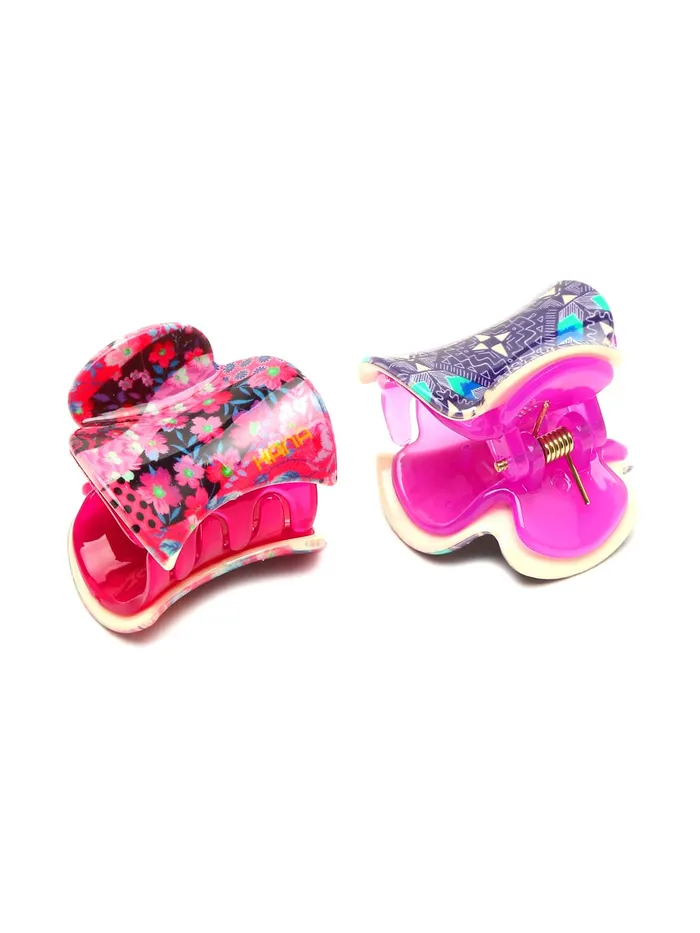 Yellow Chimes Earrings Yellow Chimes Combo of 6 pcs Unique Collection Daily Use Printed Honey Plastic MediumSize Soft Touch Hair Clips for Women and Girls Hair Accessories Pack of 6