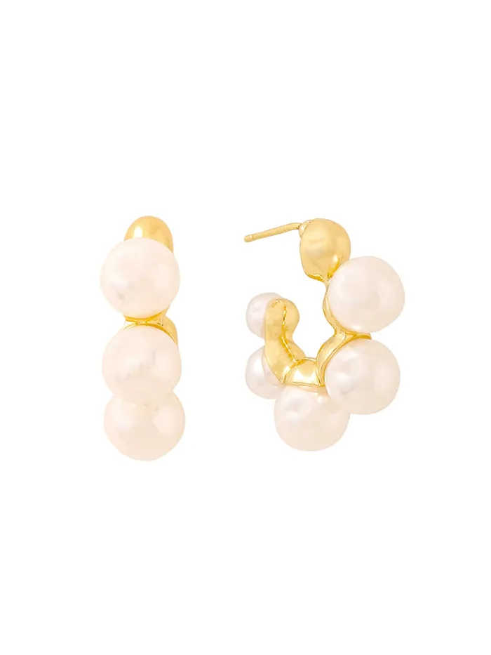 Yellow Chimes Earrings Yellow Chimes Earring For Women Gold Toned Pearl Studded Hoop Earrings For Women and Girls Yellow Chimes Earrings Yellow Chimes Earring For Women Gold Toned Pearl Studded Hoop Earrings For Women and Girls