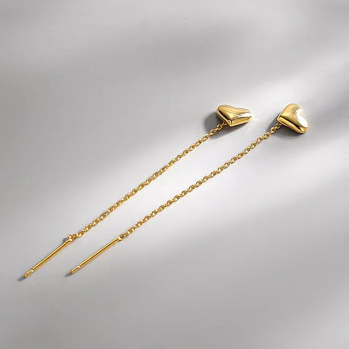 Yellow Chimes Earrings Yellow Chimes Earrings for Women and Girls Dangler Earrings 2 pair Combo of Heart Chain Drop and Beads Drop Earrings Birthday Gift for girls and women Anniversary Gift for Wife