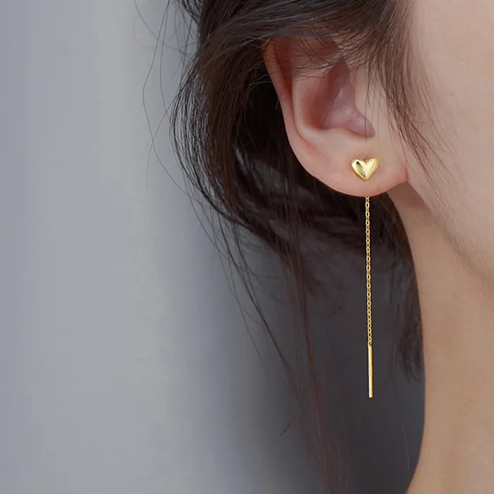 Yellow Chimes Earrings Yellow Chimes Earrings for Women and Girls Dangler Earrings 2 pair Combo of Heart Chain Drop and Beads Drop Earrings Birthday Gift for girls and women Anniversary Gift for Wife