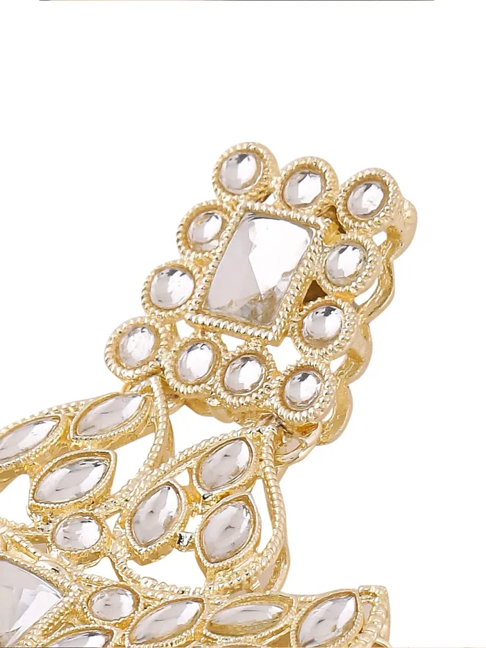Yellow Chimes Earrings Yellow Chimes Earrings for Women Gold Toned Kundan Studded Pearl Drop Dangler Earrings for Women and Girls