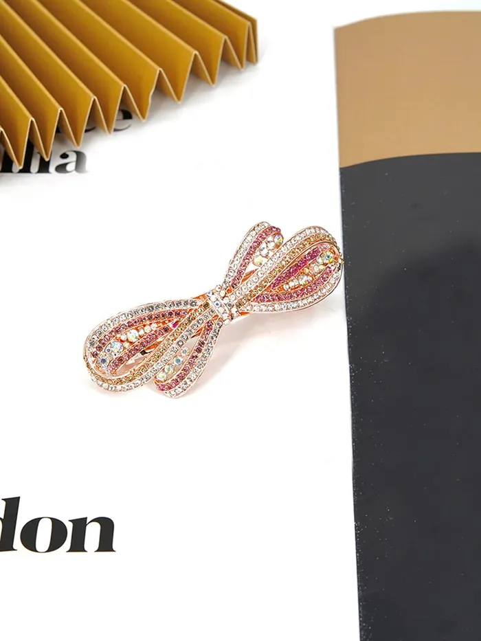Yellow Chimes Earrings Yellow Chimes Hair Clips for Women Hair Barrette Clips for Girls Gold Crystal Hairclips French Barrette for Girls and Women Hair Accessories