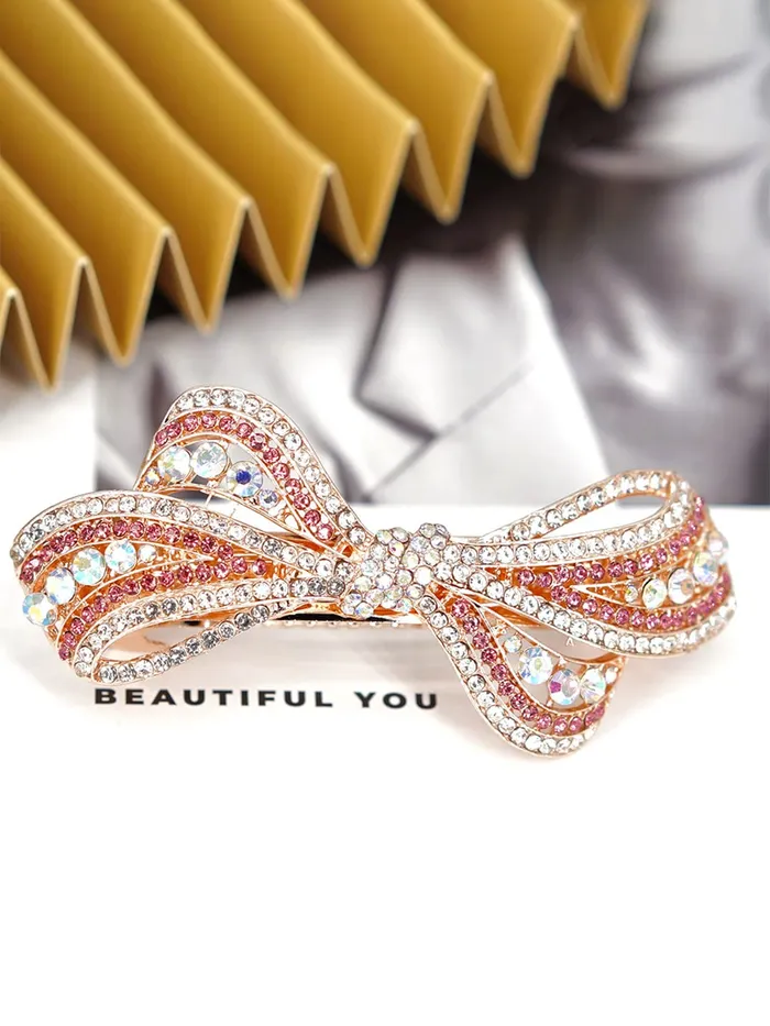 Yellow Chimes Earrings Yellow Chimes Hair Clips for Women Hair Barrette Clips for Girls Gold Crystal Hairclips French Barrette for Girls and Women Hair Accessories