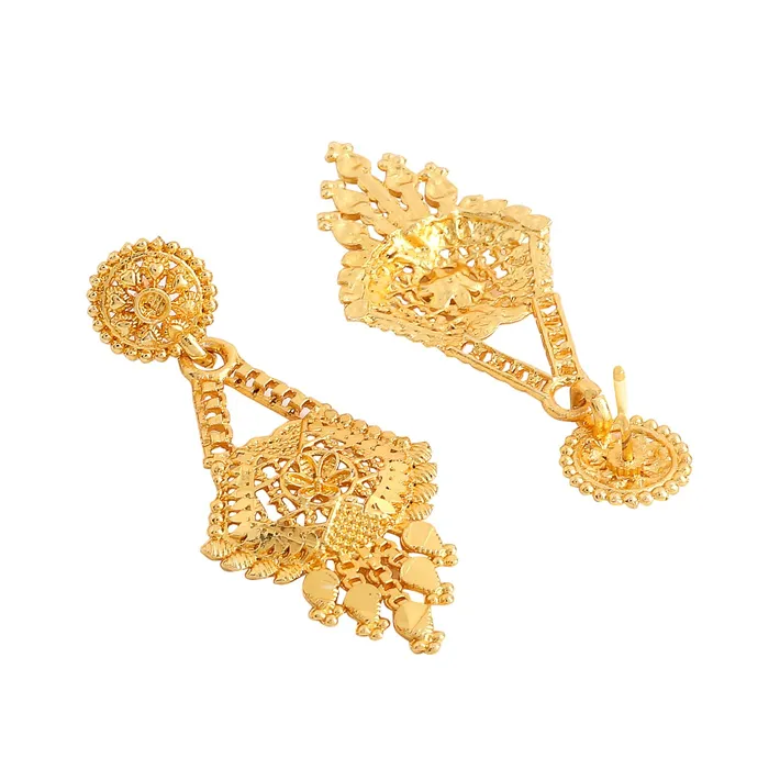 Yellow Chimes Earrings Yellow Chimes Jewellery Set for Women and Girls Gold Necklace Set for Women Gold Toned Bridal Designed Necklace Set Birthday Gift for girls and women Anniversary Gift for Wife