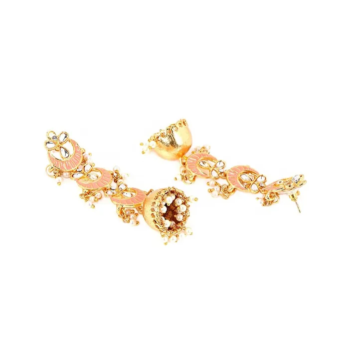 Yellow Chimes Earrings Yellow Chimes Jhumka Earrings for Women Gold Plated Traditional Meenakari Floral Chandbali Dangler Earrings for Women and Girls