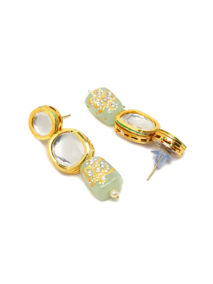 Yellow Chimes Earrings Yellow Chimes Kundan Jewellery Set for Women Ethnic Jewelery Set Gold Plated Multicolor Kundan Traditional Necklace Set For Women and Girls