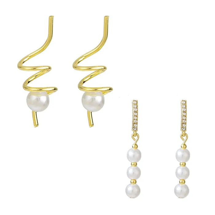 Yellow Chimes Earrings Yellow Chimes Pearl Earrings for Women Combo of 2 Pairs Gold Plated Pearl Drop Earrings for Women and Girls Yellow Chimes Earrings Yellow Chimes Pearl Earrings for Women Combo of 2 Pairs Gold Plated Pearl Drop Earrings for Women and Girls