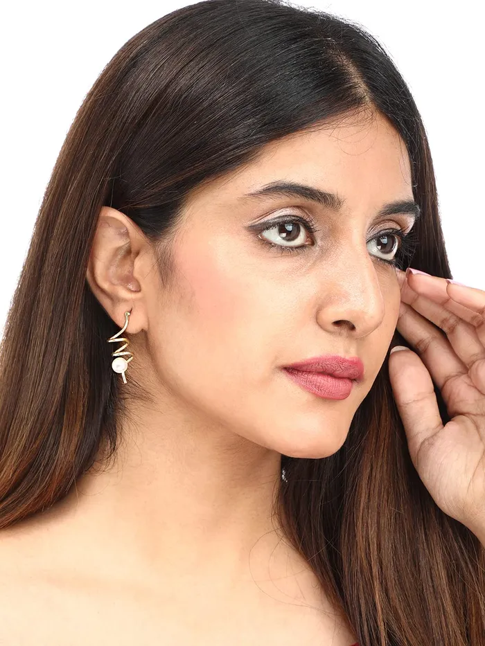Yellow Chimes Earrings Yellow Chimes Pearl Earrings for Women Combo of 2 Pairs Gold Plated Pearl Drop Earrings for Women and Girls