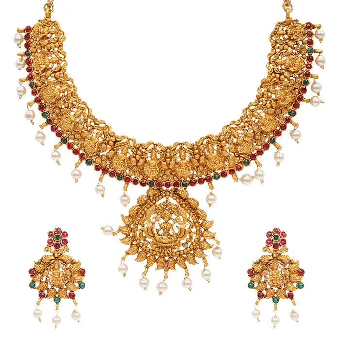 Yellow Chimes Earrings Yellow Chimes Traditional Jewellery Set for Women Ethnic Jewellery Set Gold Plated Temple Jewelry Set Traditional Choker Necklace Set for Women and Girls Yellow Chimes Earrings Yellow Chimes Traditional Jewellery Set for Women Ethnic Jewellery Set Gold Plated Temple Jewelry Set Traditional Choker Necklace Set for Women and Girls