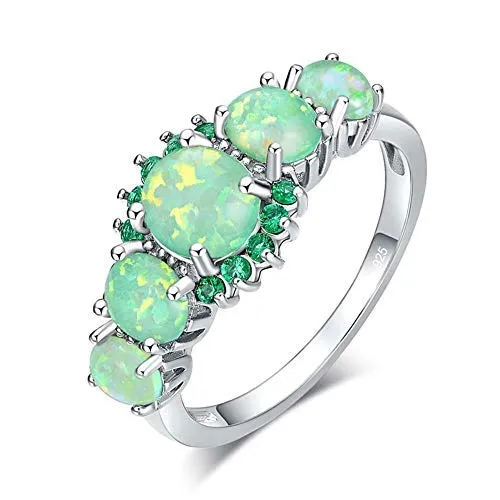 Yellow Chimes Elegant Design Green Fire Opal Emerald Stone Stylish Rhodium Plated Ring for Women Girls Yellow Chimes Bracelets Yellow Chimes Elegant Design Green Fire Opal Emerald Stone Stylish Rhodium Plated Ring for Women Girls Yellow Chimes Bracelets