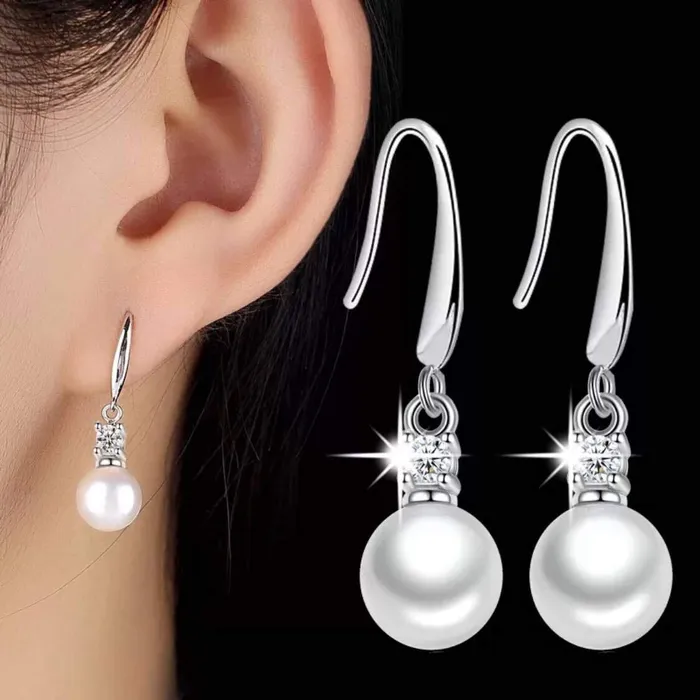 Yellow Chimes Elegant Design Studded Crystal Silver Plated Drop Earrings for Women and Girls Silvertoned Glamour Spark Drop Yellow Chimes Necklaces