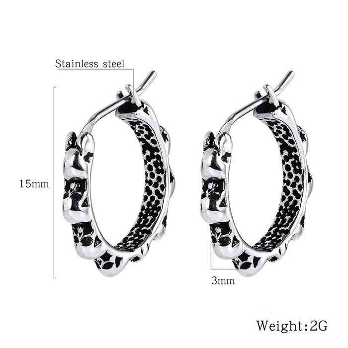 Yellow Chimes Elegant Latest Fashion Stainless Steel Skull Design Silver Hoops Earrings for Men and Boys Medium YCFJER424SKLSL Yellow Chimes Earrings